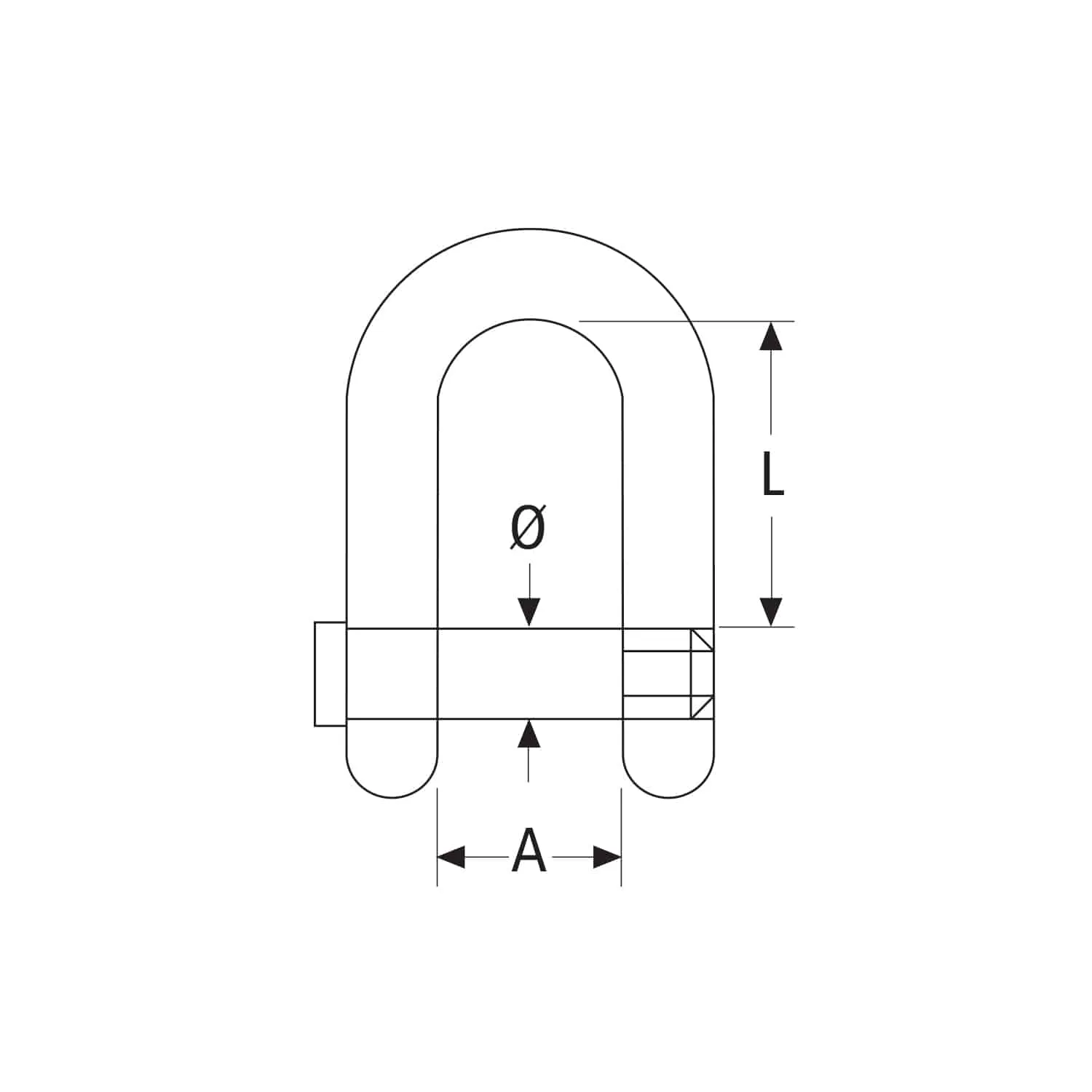 Grillete recto tornillo