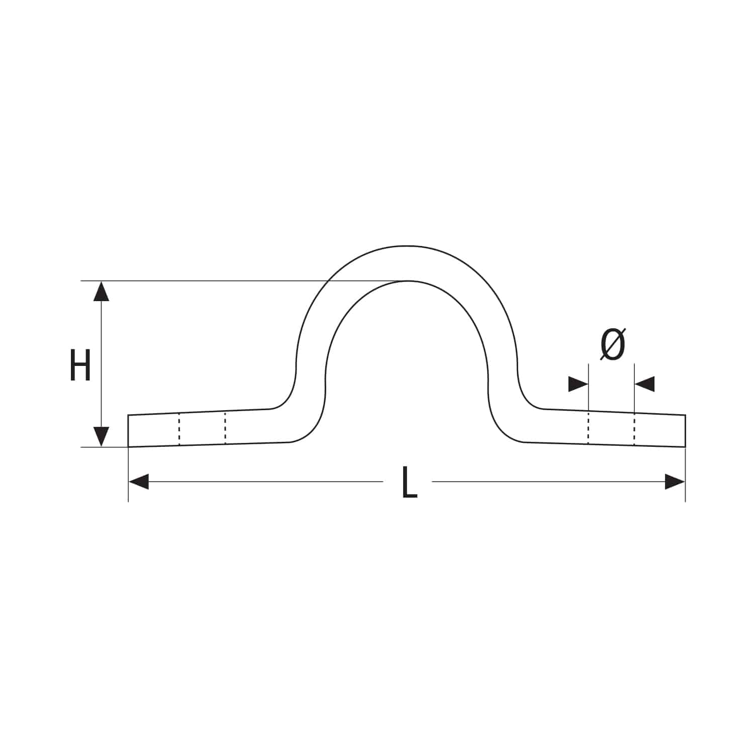Pasacabo de acero inoxidable AISI 316