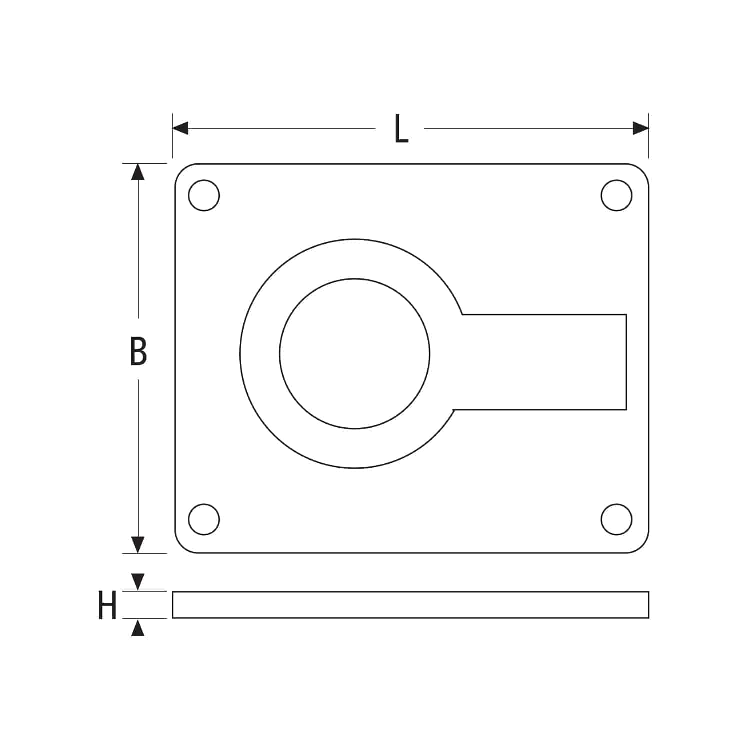 Tirador tambucho rectangular