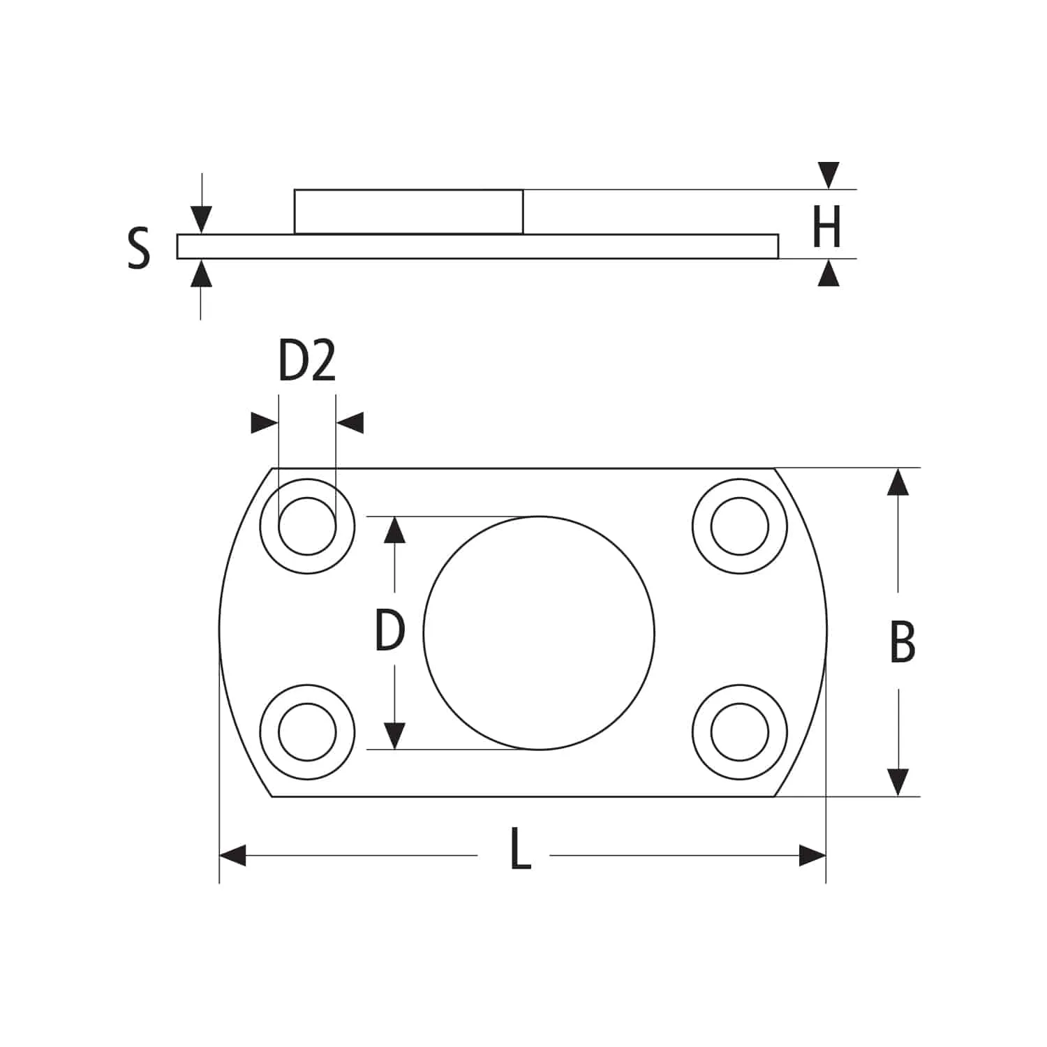 Tintero rectangular 90º para soldar