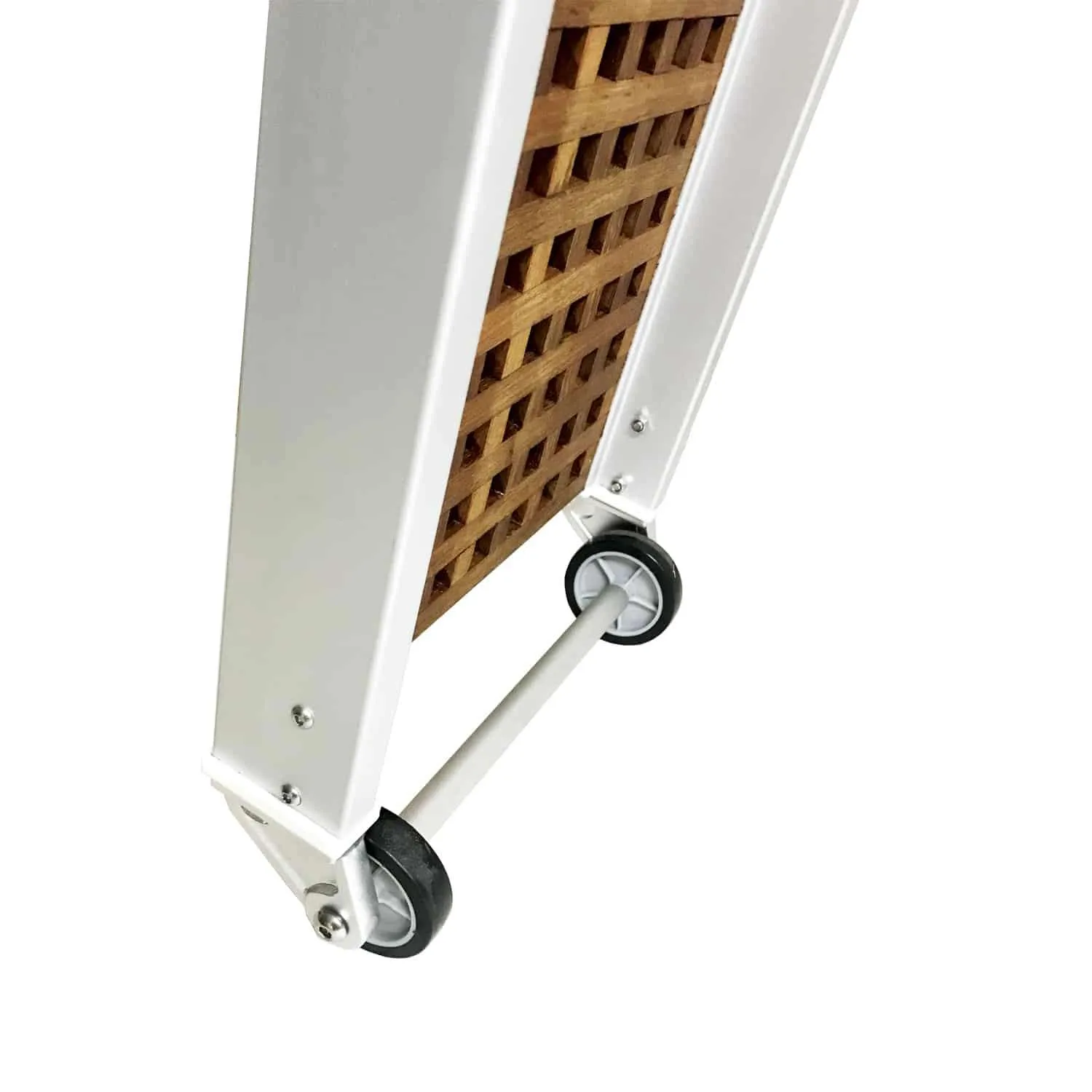 Pasarela plegable en 2 módulos con enjaretado de iroko
