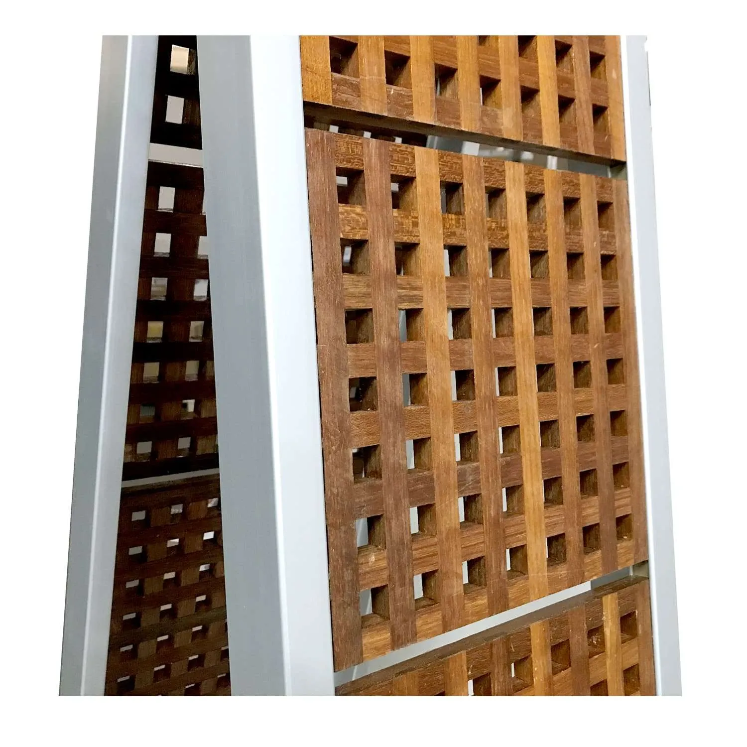 Pasarela plegable en 2 módulos con enjaretado de iroko