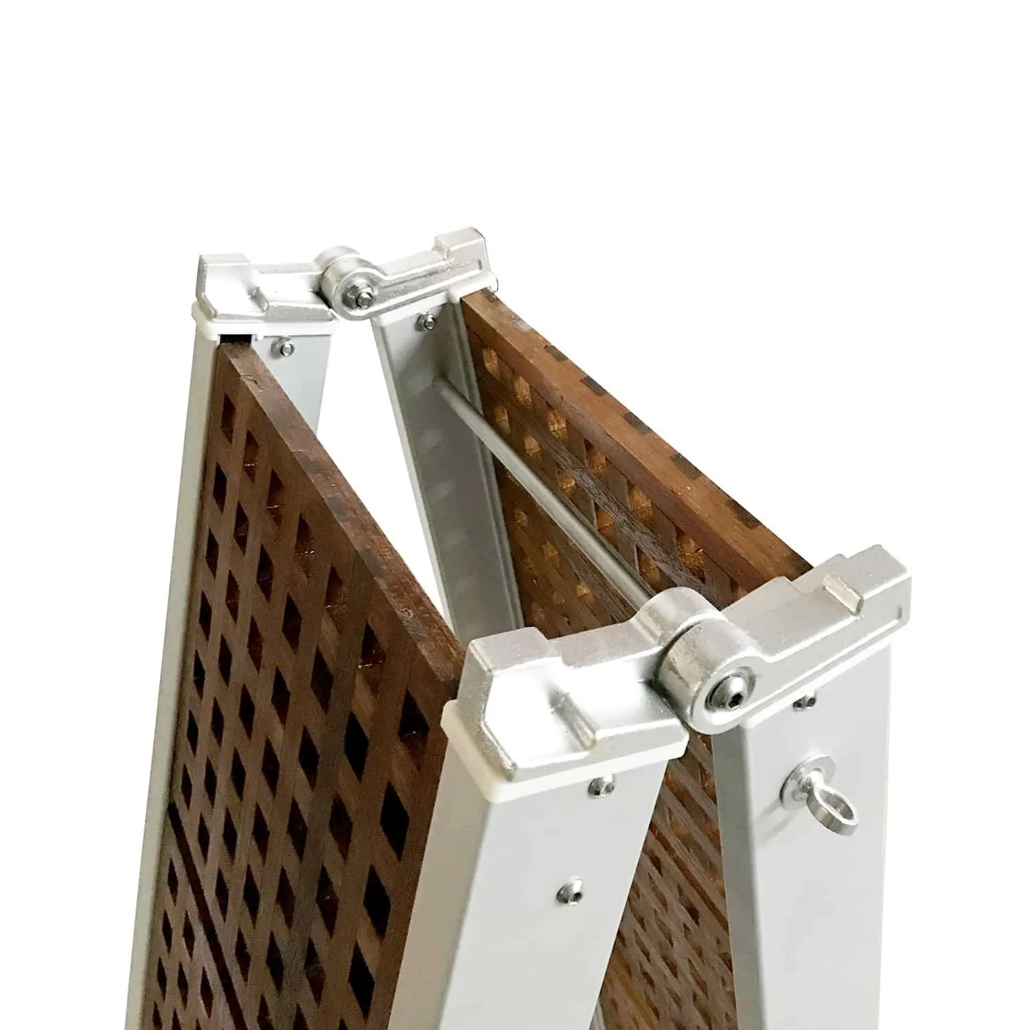 Pasarela plegable en 2 módulos con enjaretado de iroko