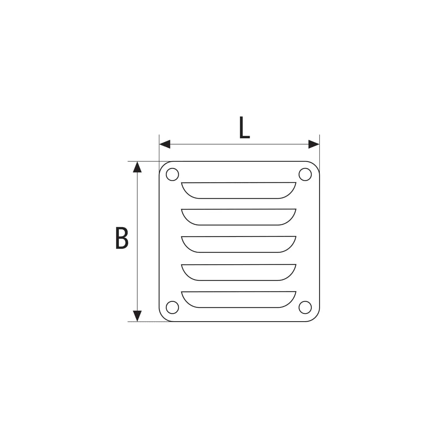 Rejilla de ventilación cuadrada