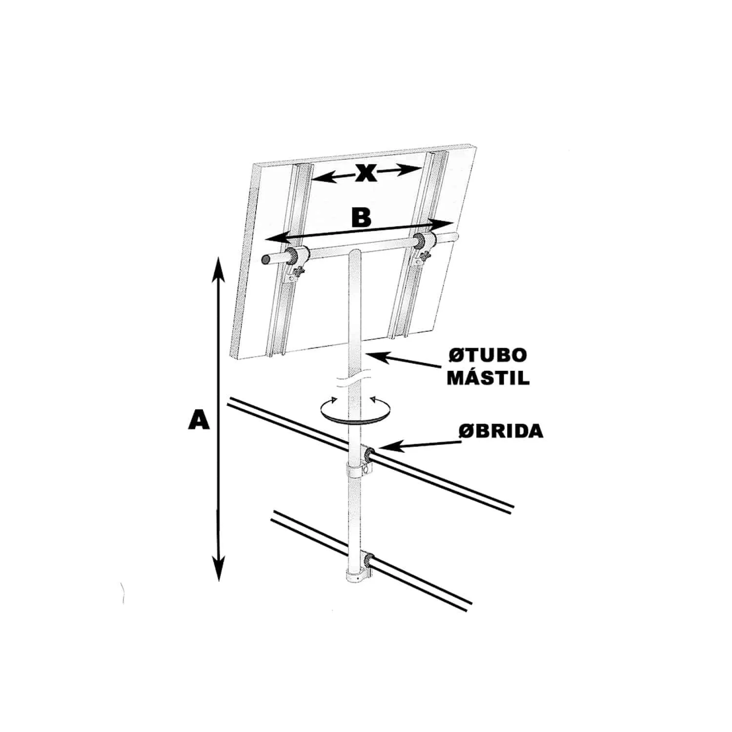 Kit soporte panel solar giratorio