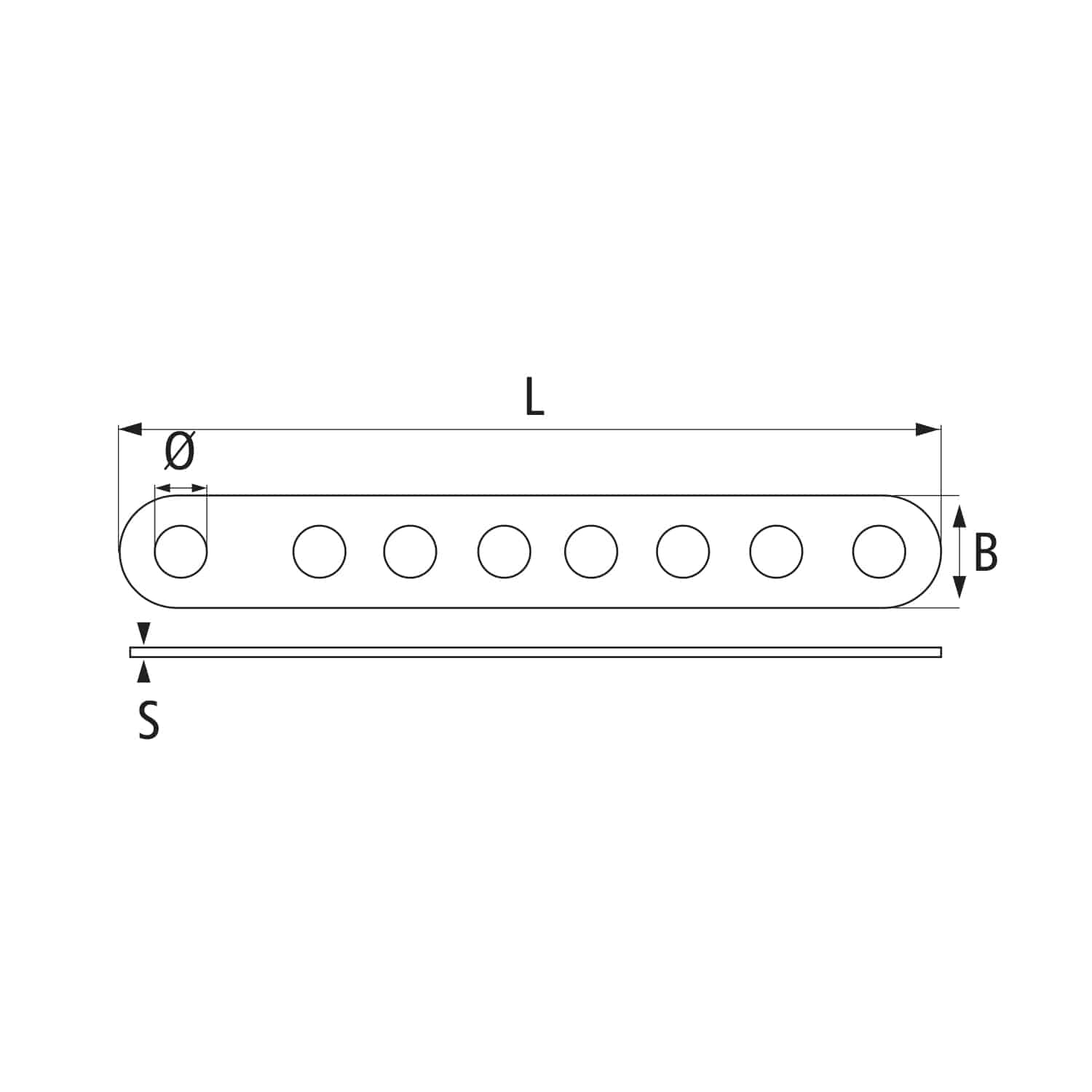 Placa tensora 15×109 mm