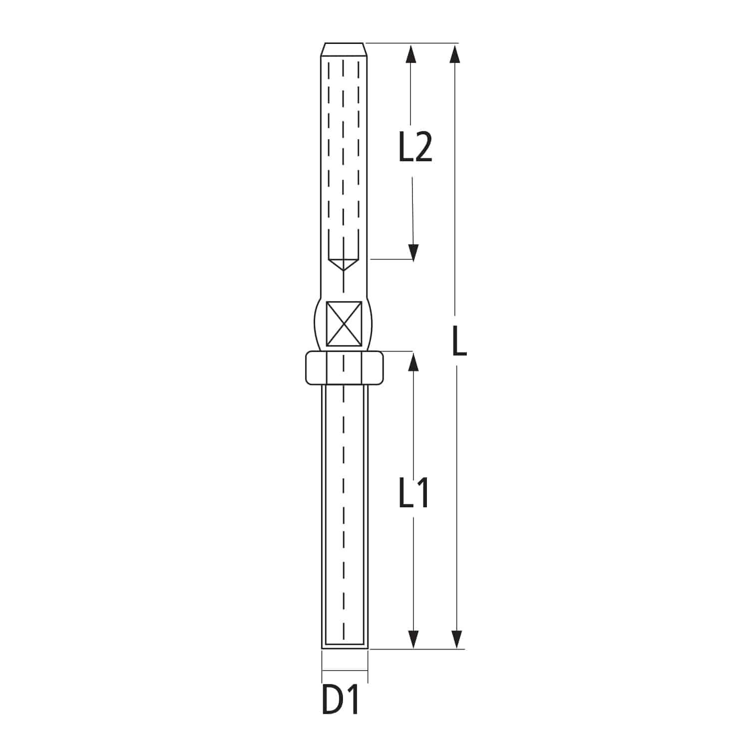 Terminal roscado para prensar cable