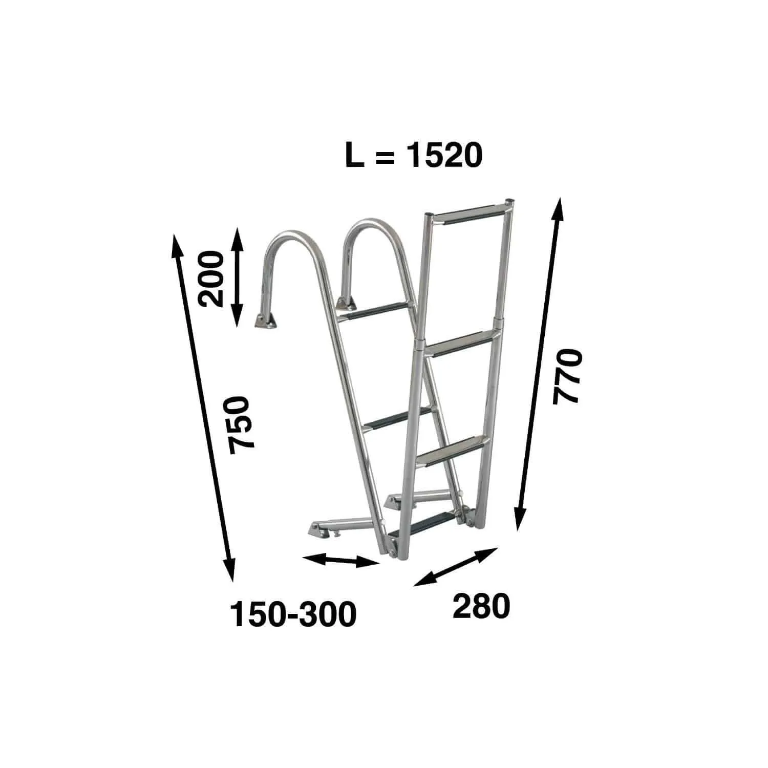 Escalera de baño plegable 6 peldaños