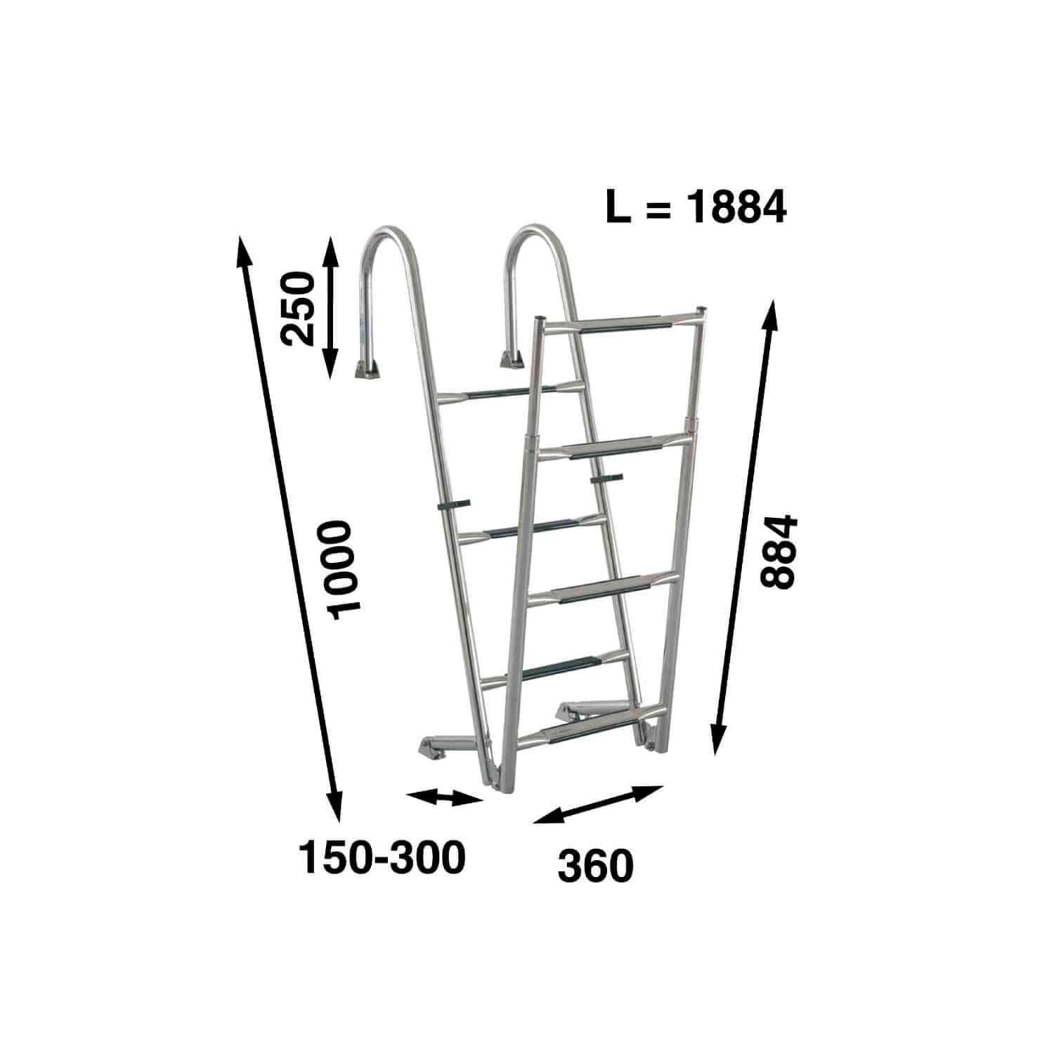 Escalera de baño plegable 7 peldaños