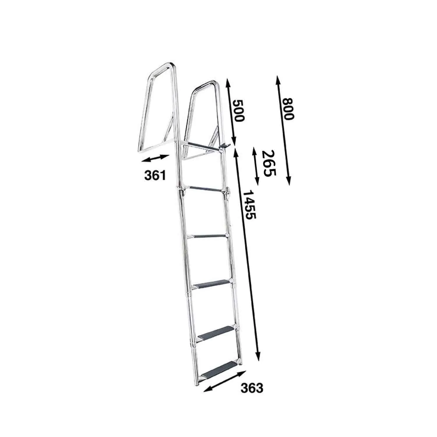 Escalera de baño telescópica quita y pon 6 peldaños