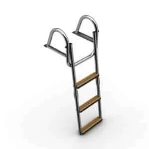 Escalera de baño estrecha plegable 3 peldaños de iroko