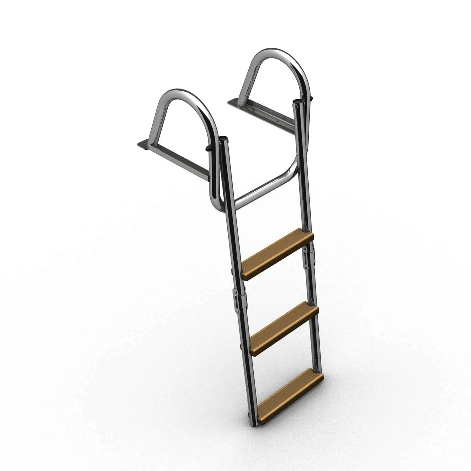 Escalera de baño estrecha plegable 3 peldaños de iroko