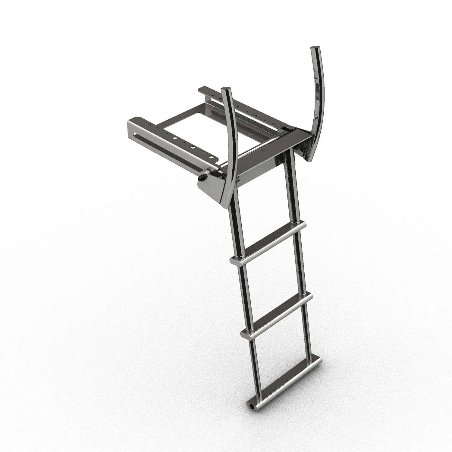 Escalera de baño telescópia bajo plataforma con agarraderos escamoteables