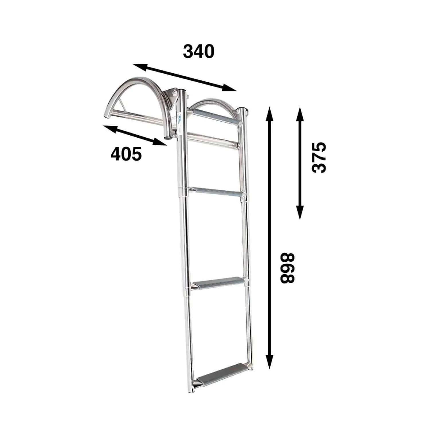 Escalera plegable para neumática de 400 mm de tubo