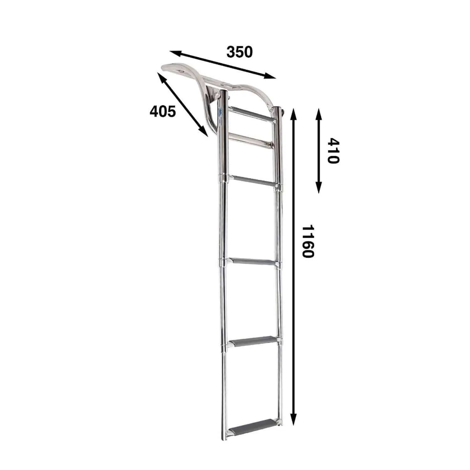 Escalera plegable para neumática de 500 mm de tubo