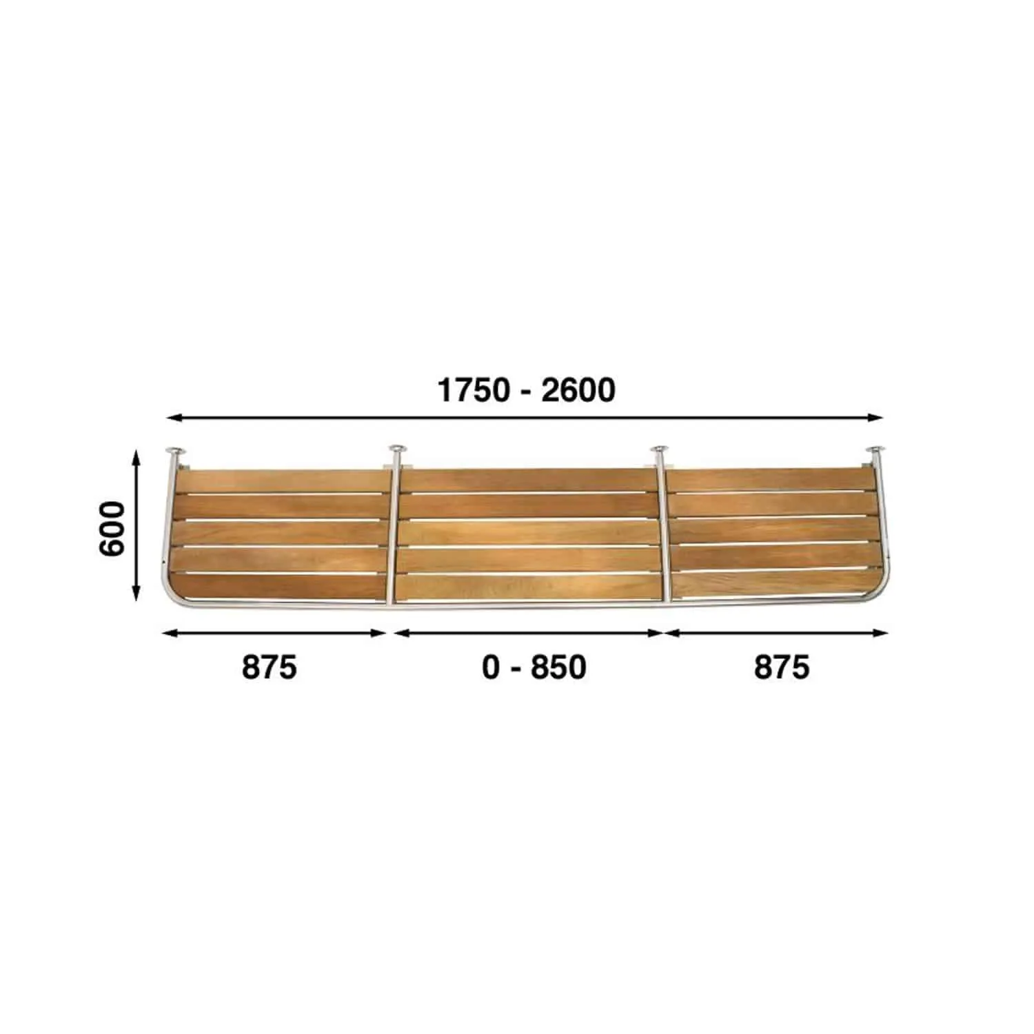 Plataforma de baño para motoras 1750-2600 x 600 mm