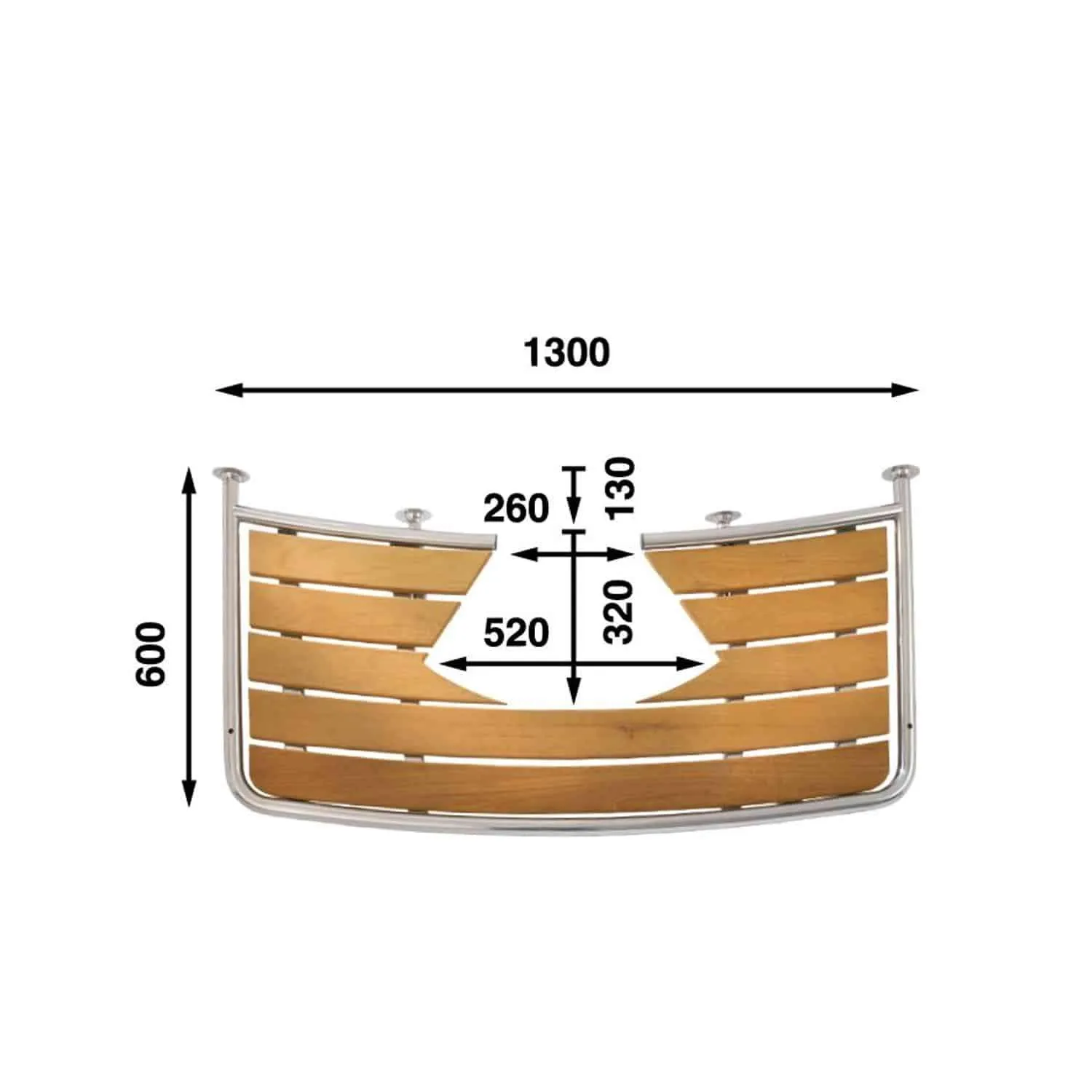 Plataforma de baño para veleros 1300 x 600 mm