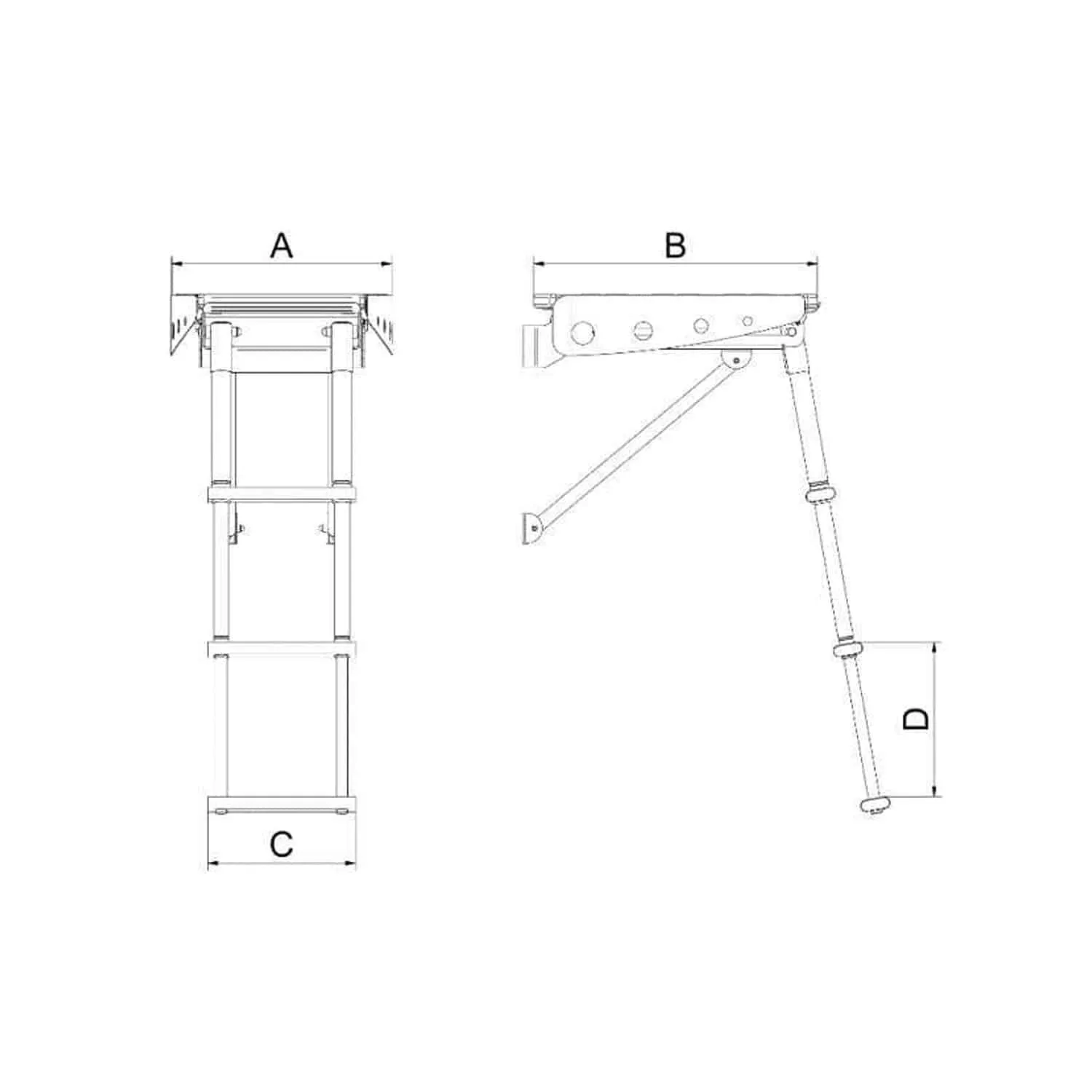 Plataforma de baño con escalera empotrable