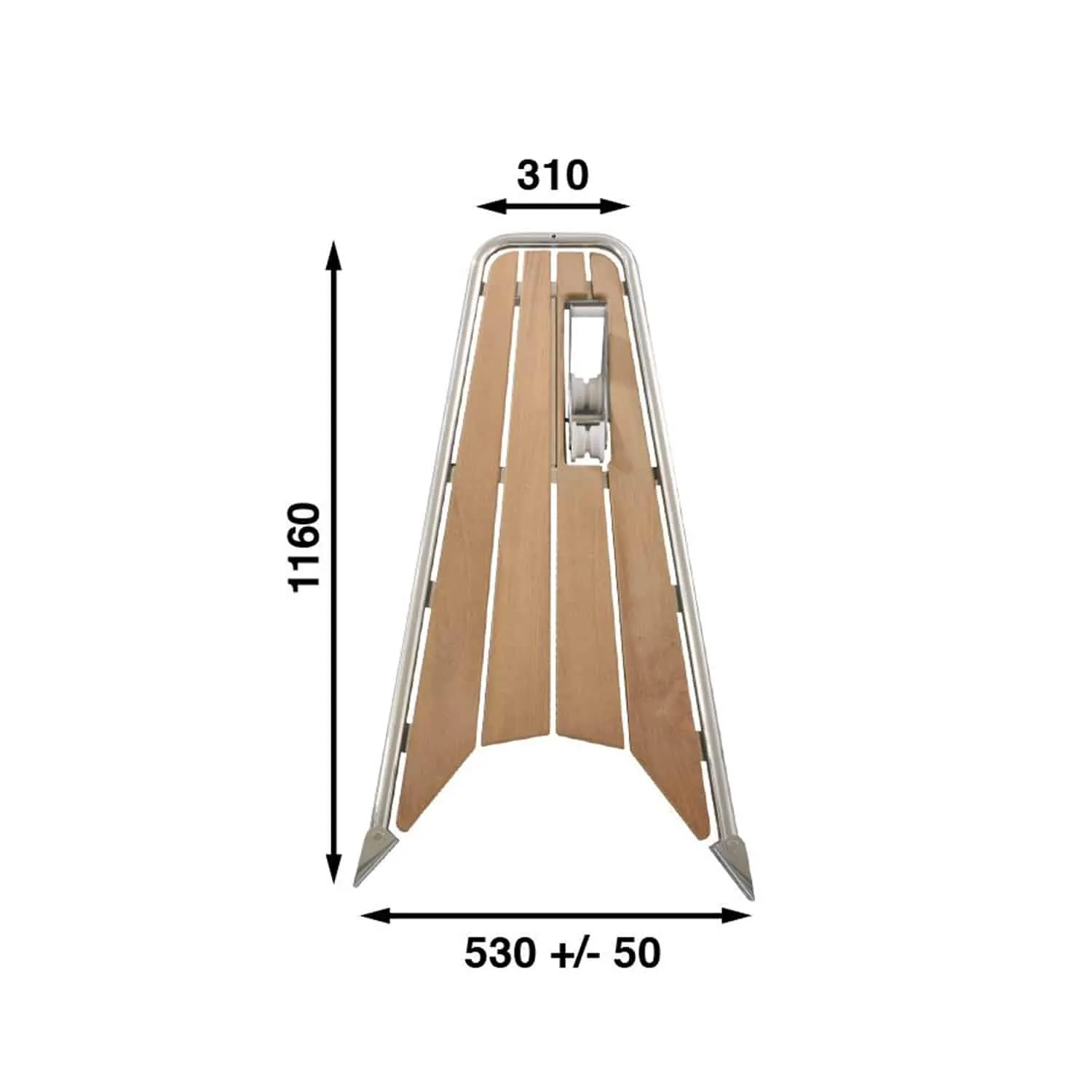 Botalón de proa para veleros 1160 x 530 mm con cadenote ancla