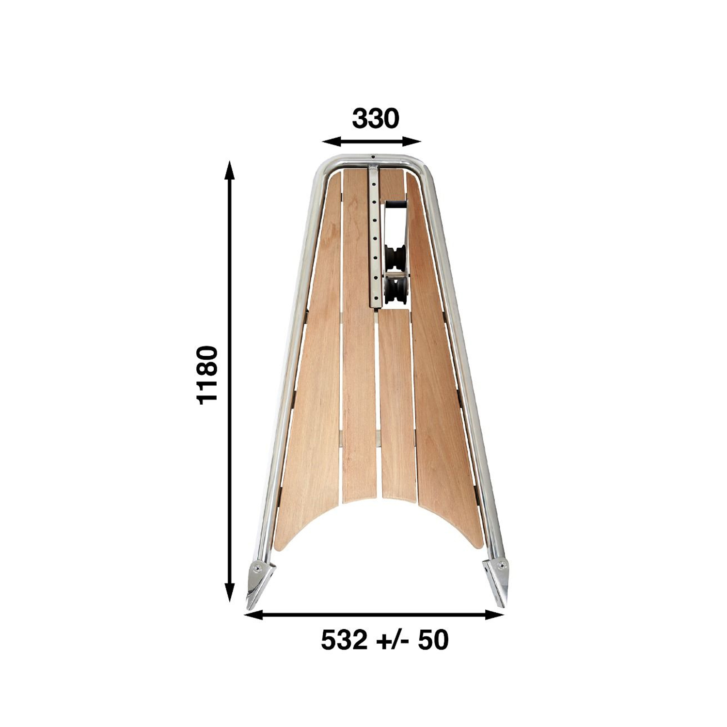 Botalón de proa para veleros 1180 x 532 mm con cadenote ancla