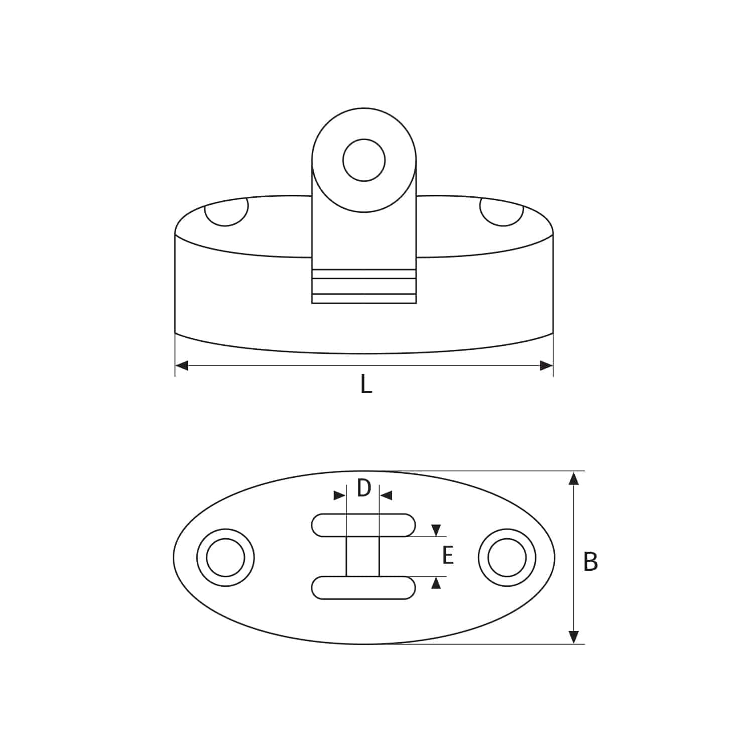 Base giratoria acero inoxidable para bimini