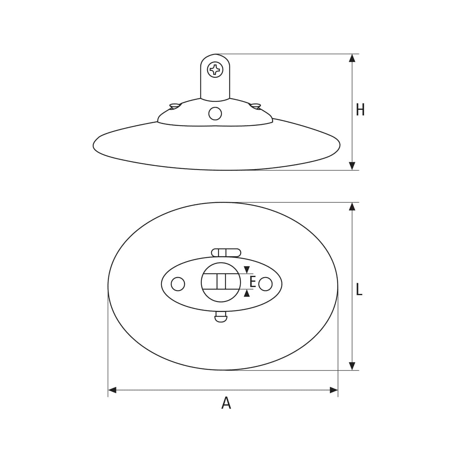 Base bimini ovalada para neumática