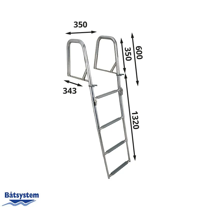 Escalera de baño ancha, telescópica 4 peldaños