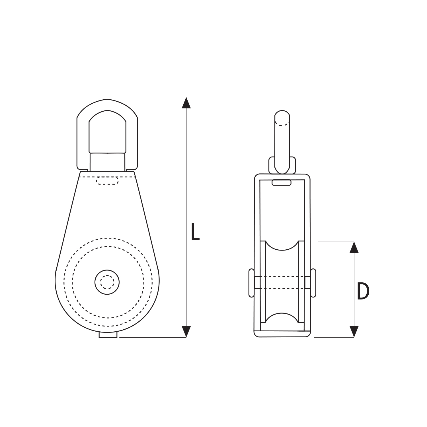 Polea simple inox