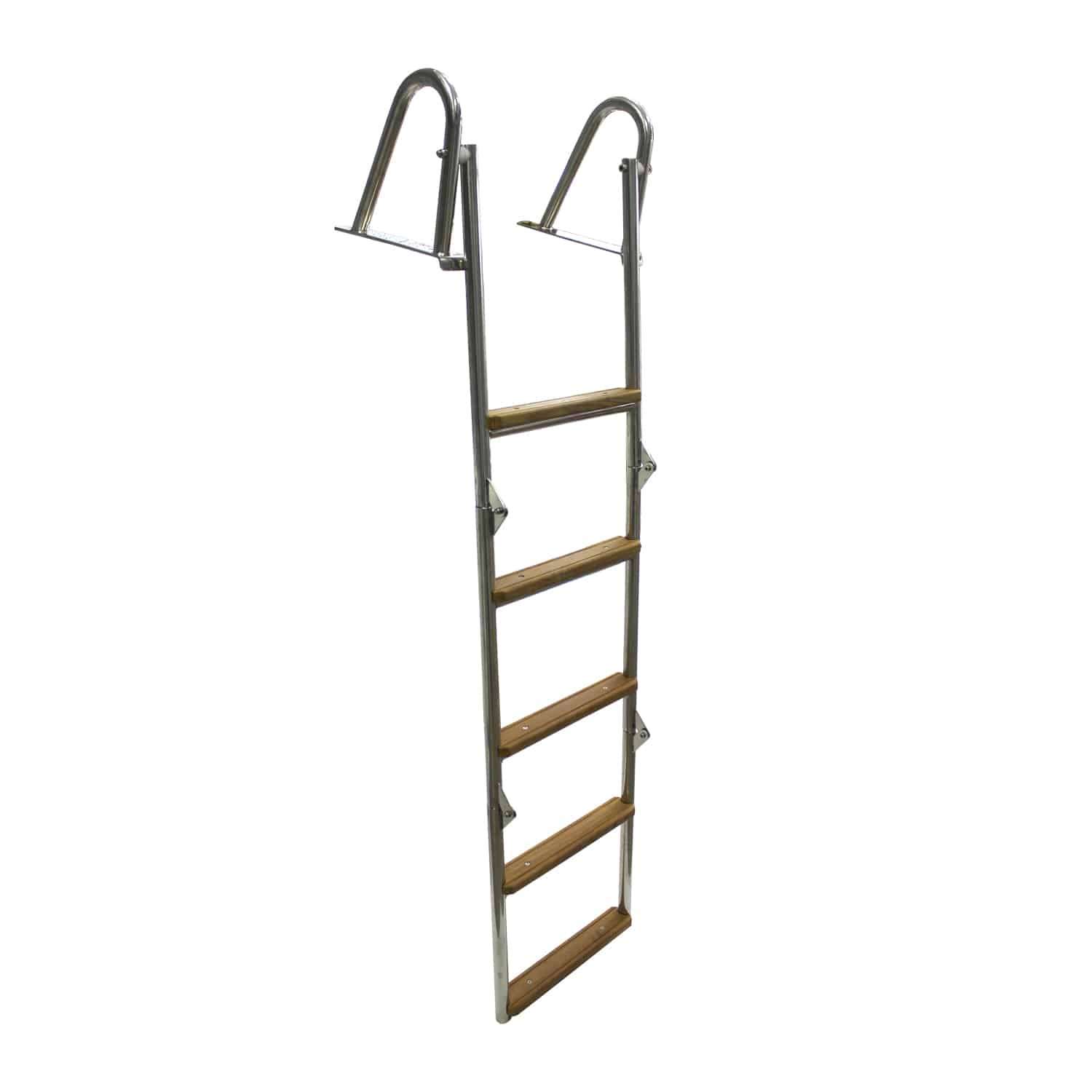 Escalera de baño gran resistencia plegable peldaños de teca