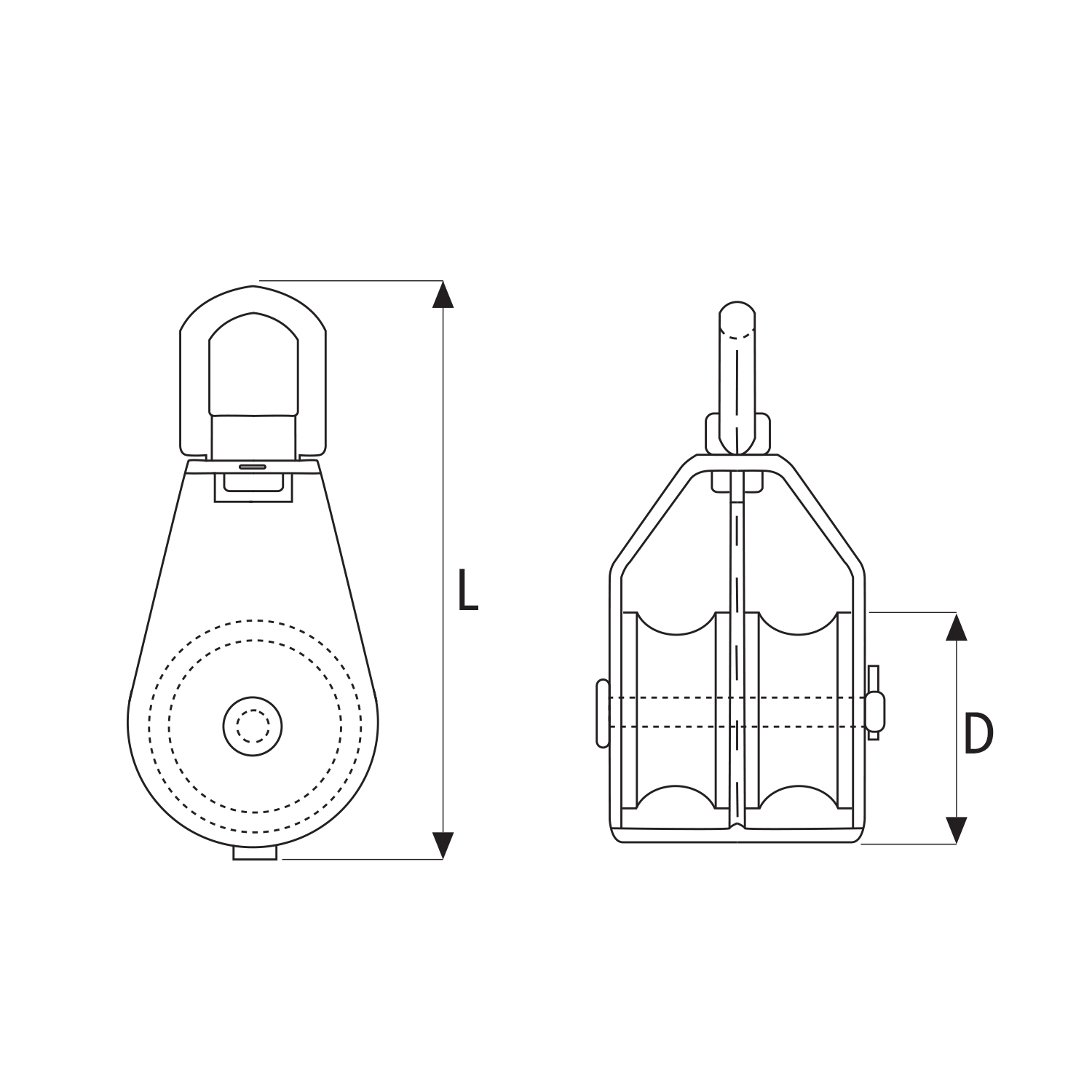 Polea doble inox 316