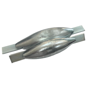 Ánodo tipo pez con pletina para soldar Zinc
