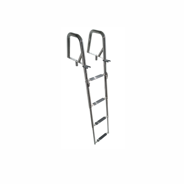 Escalera telescópica plegable 4 peldaños de quita y pon