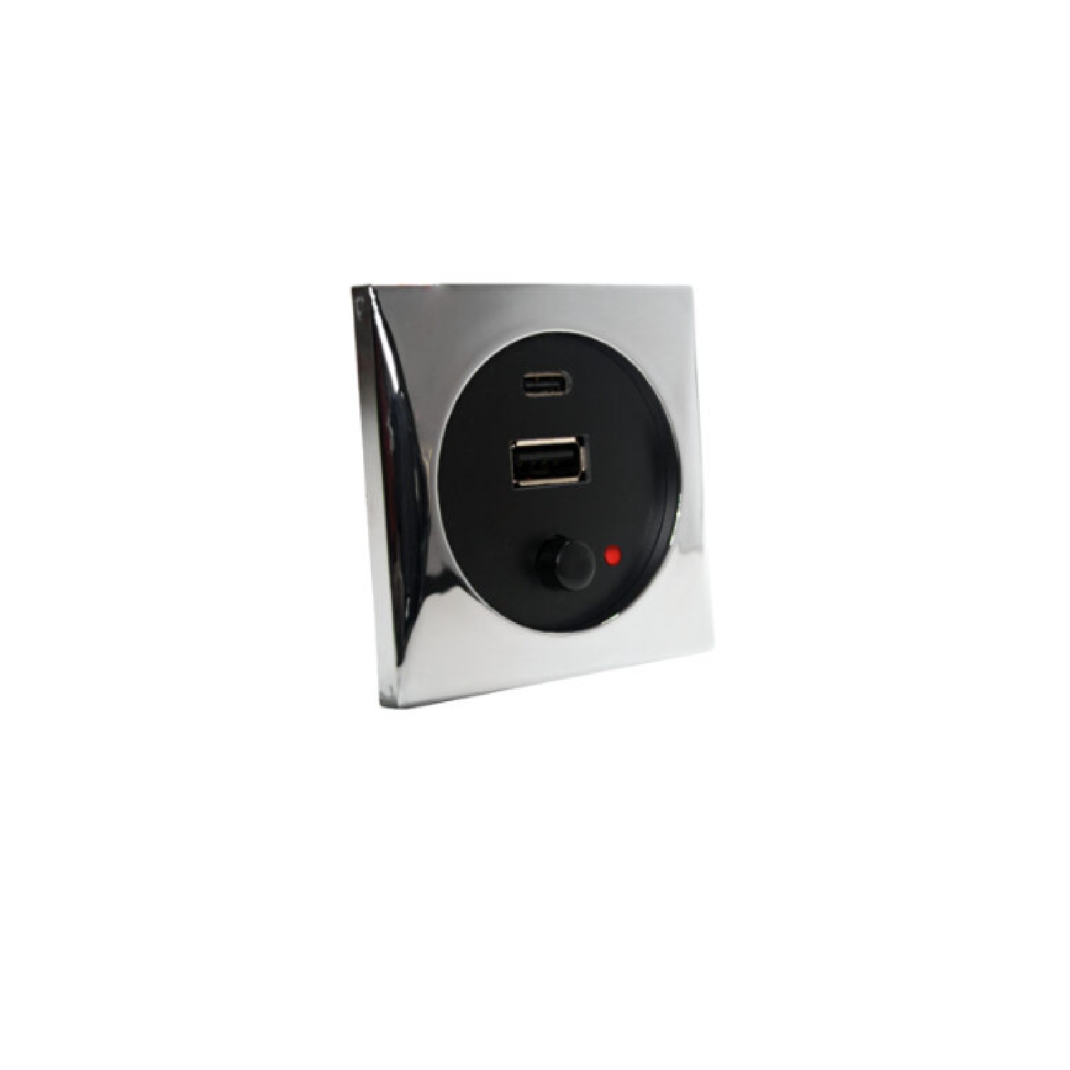 Enchufe carga USB A y C 12-24V Cromado